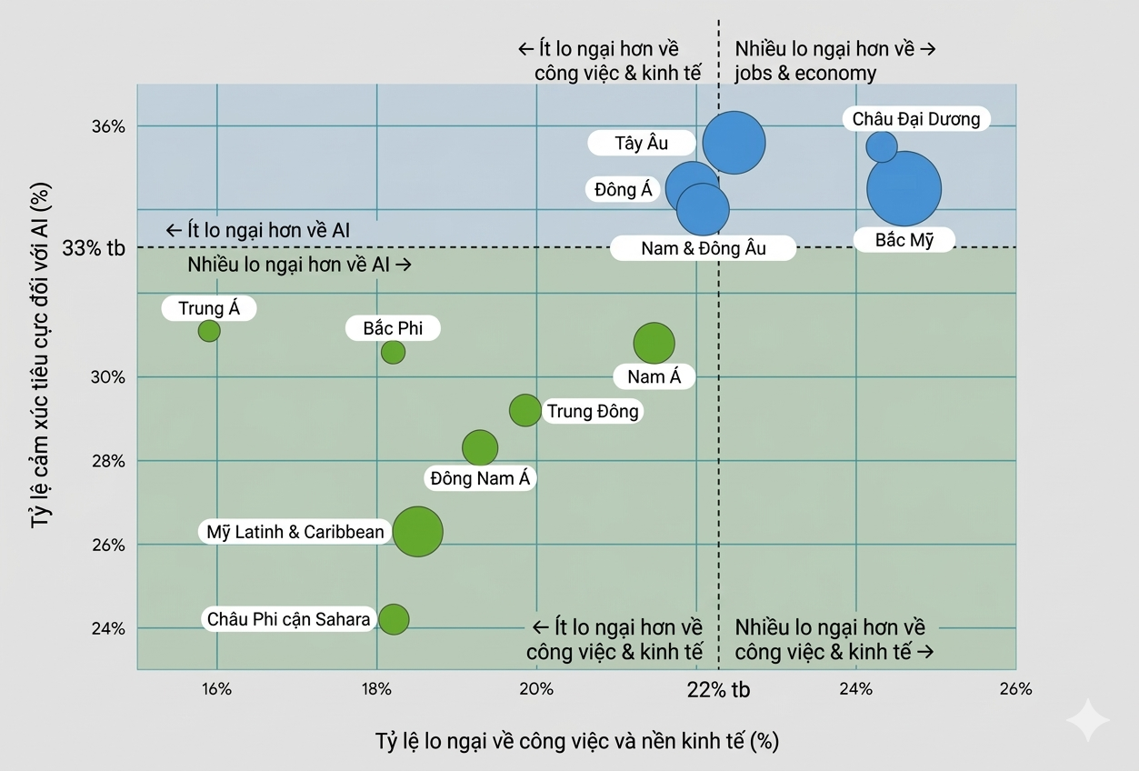 Thái độ người dùng với AI trên toàn cầu theo khảo sát 81000 người