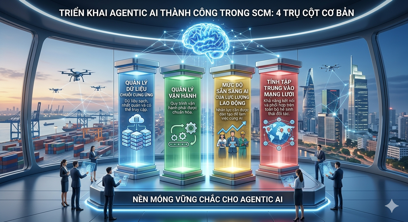 Doanh nghiệp cần chuẩn bị 4 trụ cột để triển khai Agentic AI thành công trong SCM