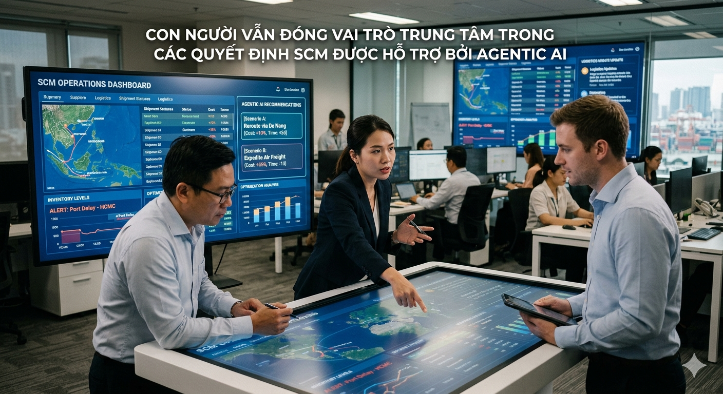 Con người vẫn đóng vai trò trung tâm trong các quyết định SCM được hỗ trợ bởi Agentic AI